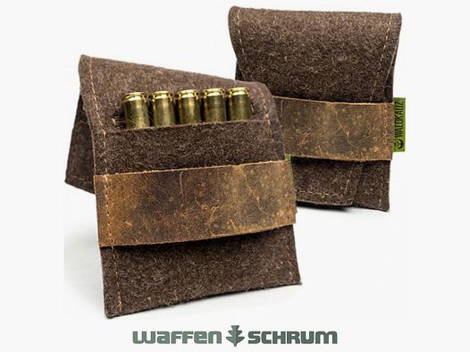 Waldkauz Filz Patronenetui ''5er Büchse'' / für 5 Kugelpatronen