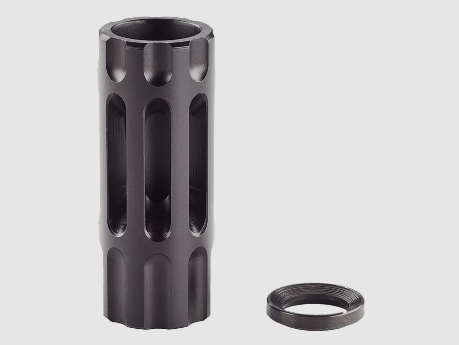WILSON COMBAT AR-15 WILSON COMBAT MUZZLE BRAKE Q-COMP 5/8-24 STEEL BLACK, image 2 of 5