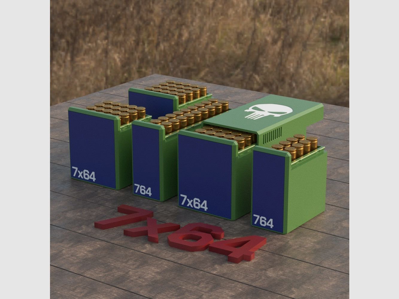 Filamelt ammunition box / Ammo Box 7x64 - cartridge box for 50 rounds, Made in Germany