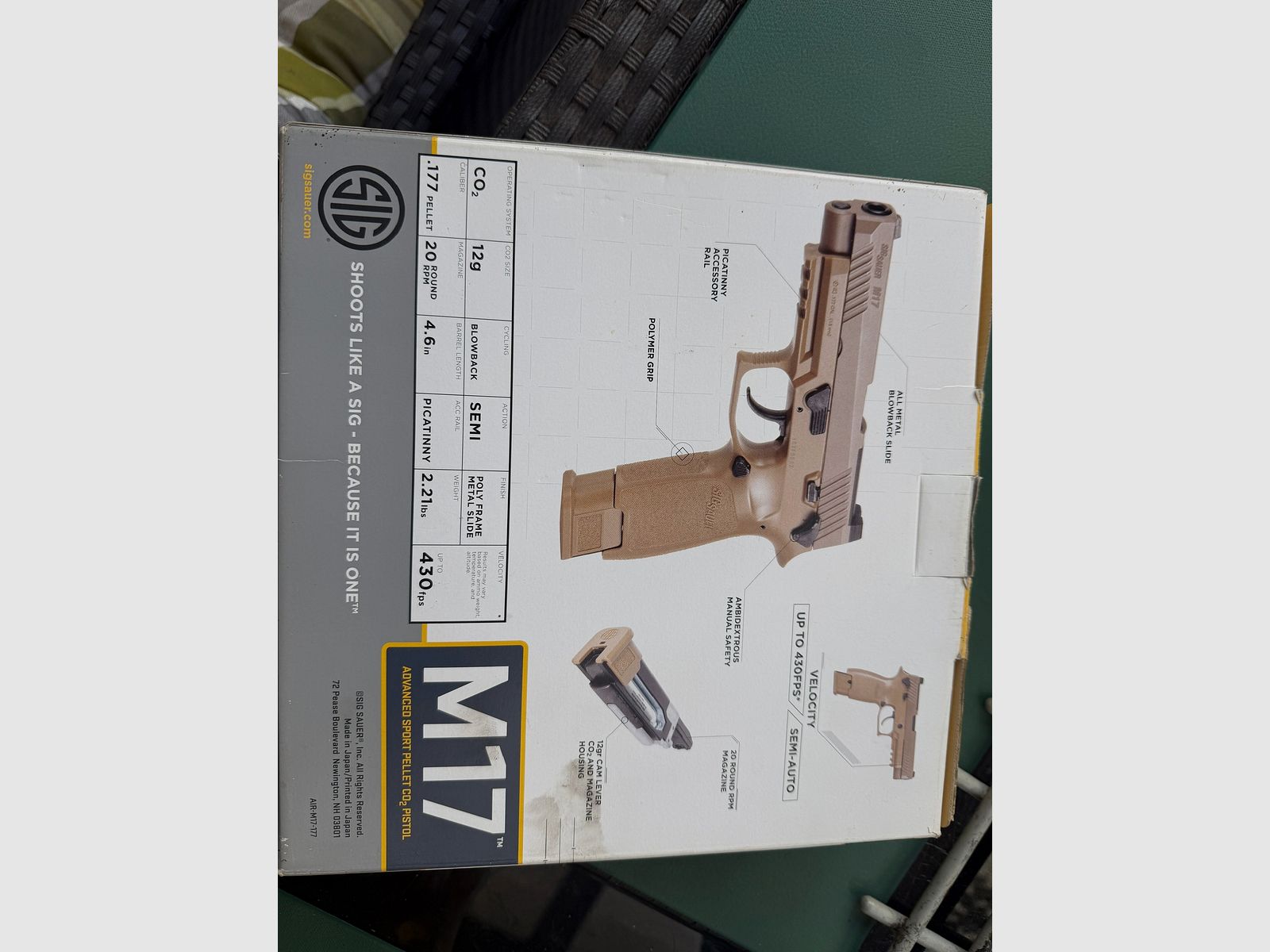 SIG Sauer P320-M 17 4,5 mm Coyote Tan pistola de aire de 20 disparos