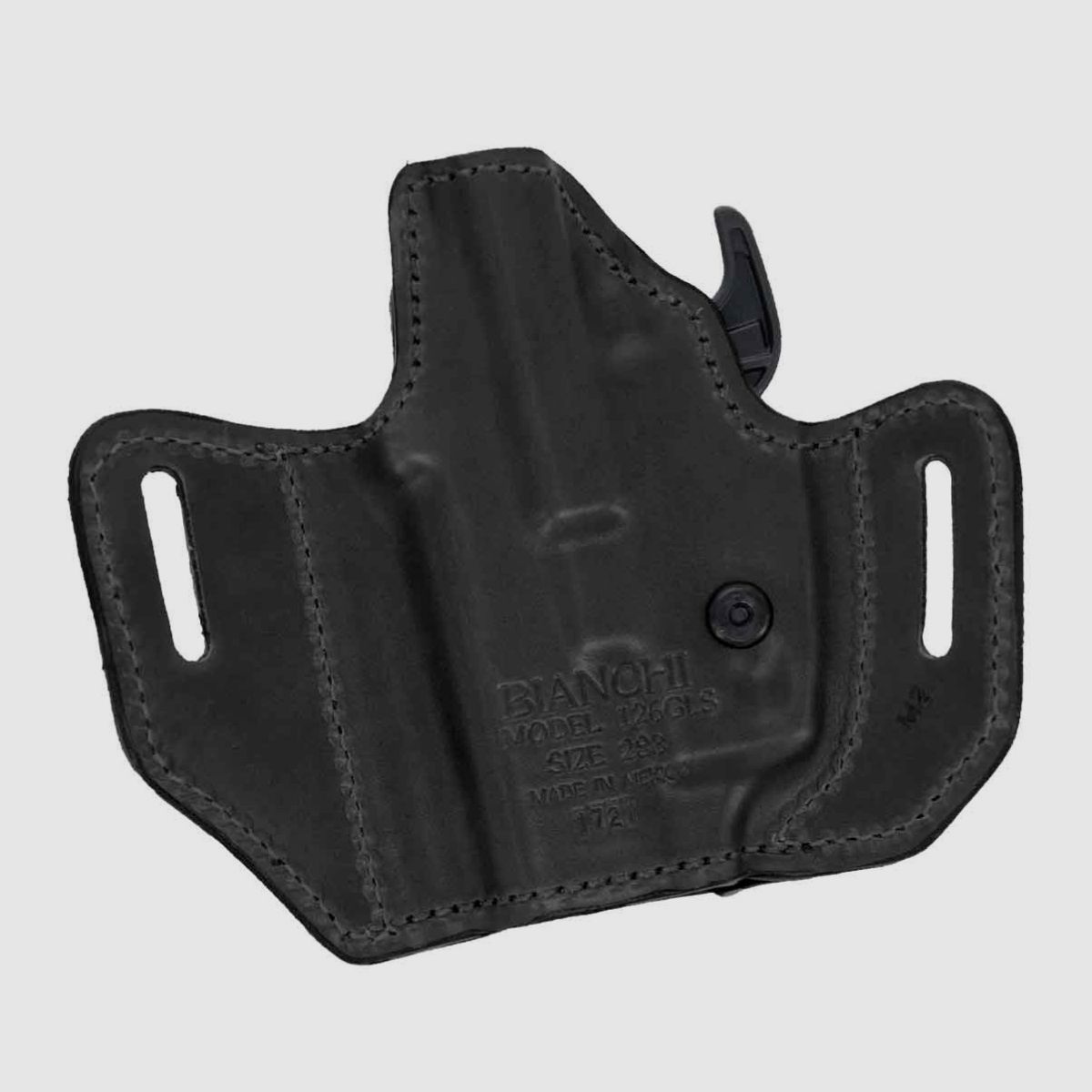BIANCHI® 126GLS Leder Gürtelholster RDS 183* Glock 26/27/30/30S/33/39,H&K P2000SK/P30SK,S&amp;W M&amp;P Shield/Compact,Walther P99C DAO/QA/AS/PPS 9mm,.40-Schwarz-Links