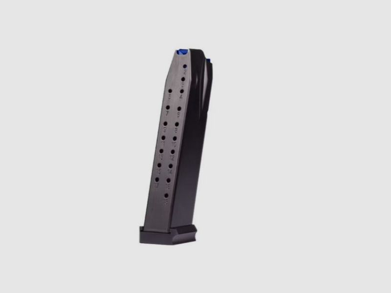Walther – Magazin PDP PRO Full Size /PDP Match / PDP Steel Frame Match Kal. 9mm Para, 18 Schuss mit schwarzem Alu Boden