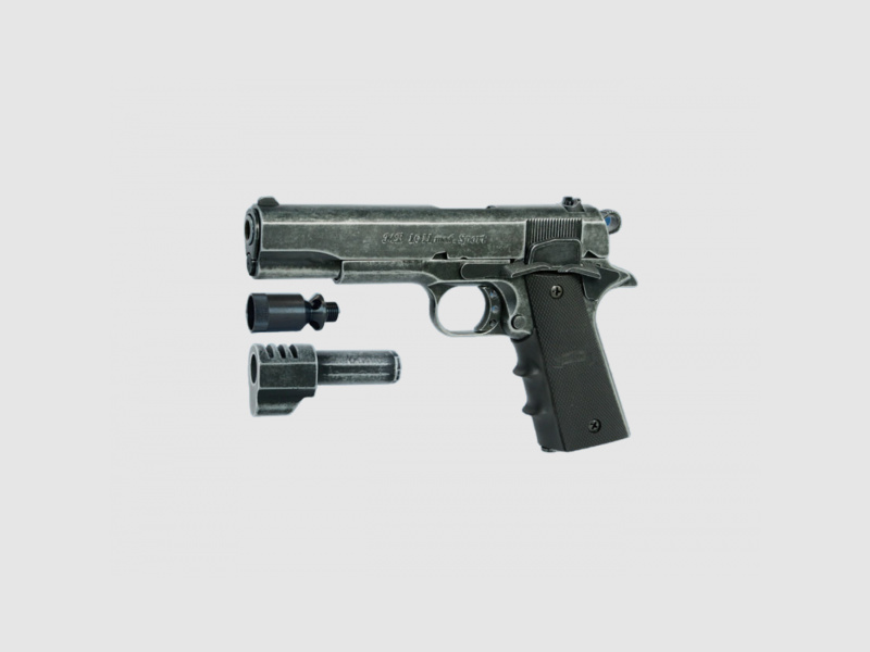 ME 1911 Modell Sport, Kal. 9 mm P. A. Knall,antik look, schwarzer Kunststoffg...