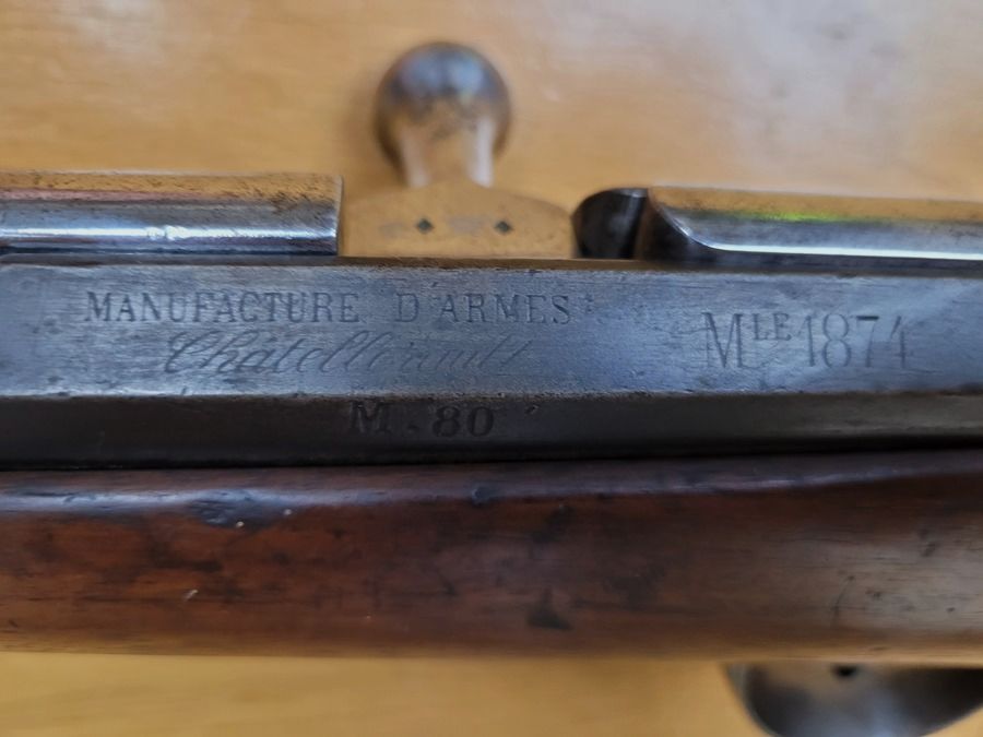Gutes Gewehr Gras Modell 1874 M80 „pur“ – Kaliber 11mm Gras original – Manufacture de Châtellerault 1881 – eines der letzten – „Made in France“ und kleiner Rochelais – nicht monomatrikuliert – TBE +, Bild 1 von 29