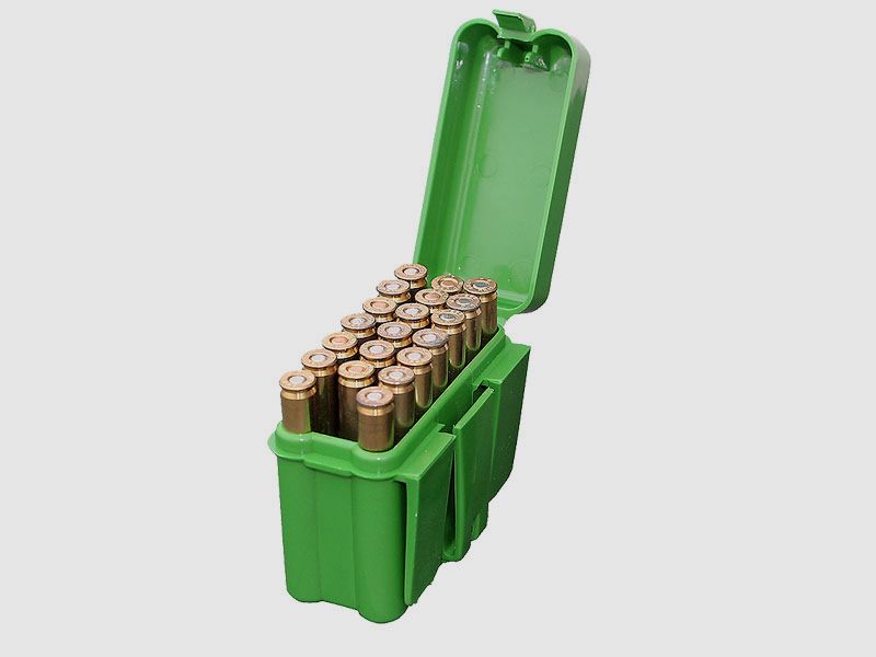 MTM Scatola per cartucce con coperchio a ribalta e clip per cintura