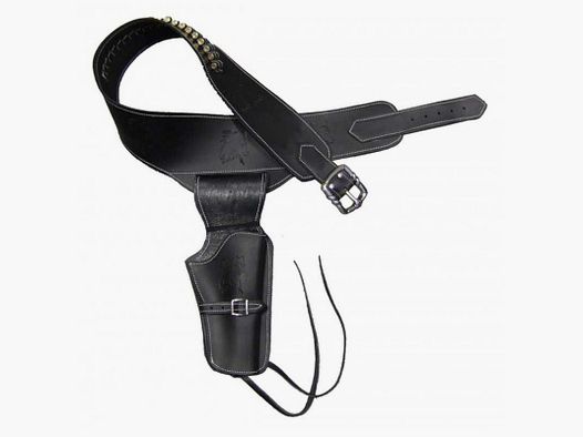 Ceinturon noir pour 1 ou 2 revolvers Western - Ceinturon 2 revolvers