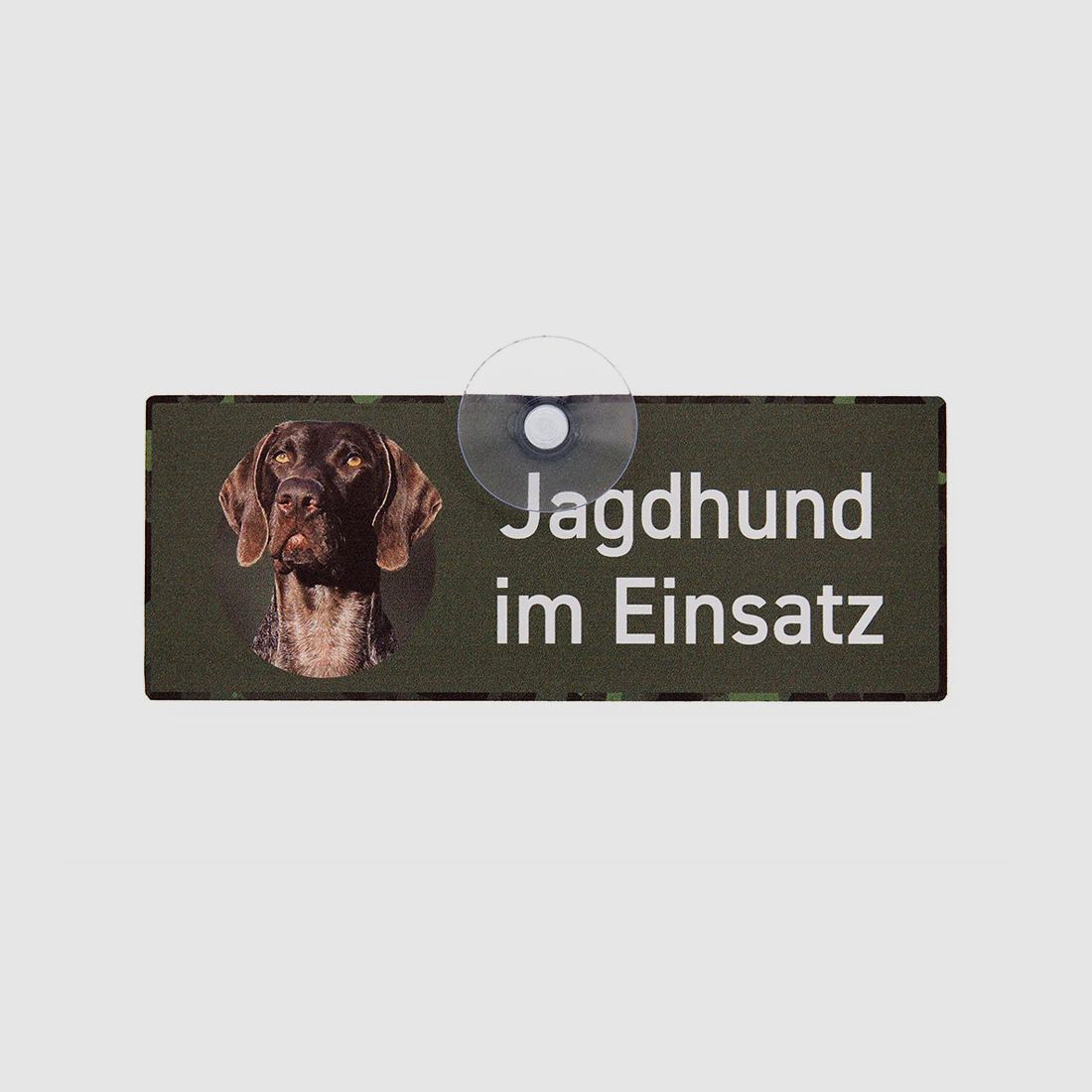 Jagdschild mit Saugnapf "Jagdhund im Einsatz - Deutsch Kurzhaar"
