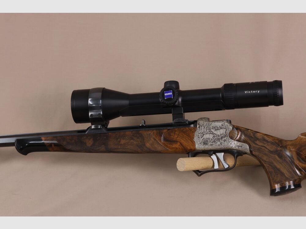 Outschar / Ferlach break-action rifle System "Heeren" // Dream wood // Octagonal barrel // Engraving // Zeiss Varipoint !!