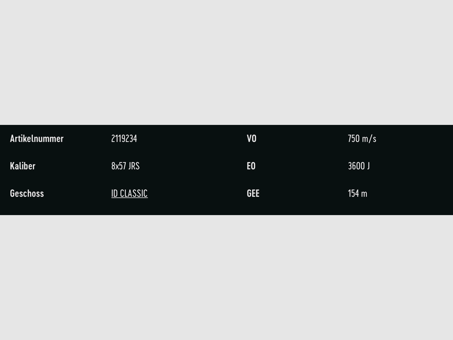 RWS 61070 8x57 IRS ID Classic 12,8g/198grs. Langwaffenmunition