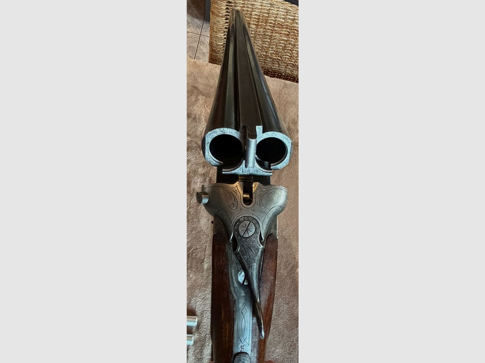 Doppelflinte Sauer&Sohn Suhl Kal. 16/70 mit schönen Ledergewehrriemen 