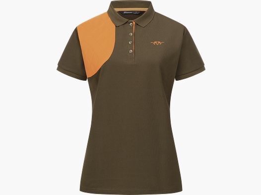 Dames Polo Shirt Shooting Patch Donkerbruin/Oranje Donkerbruin/Oranje 44