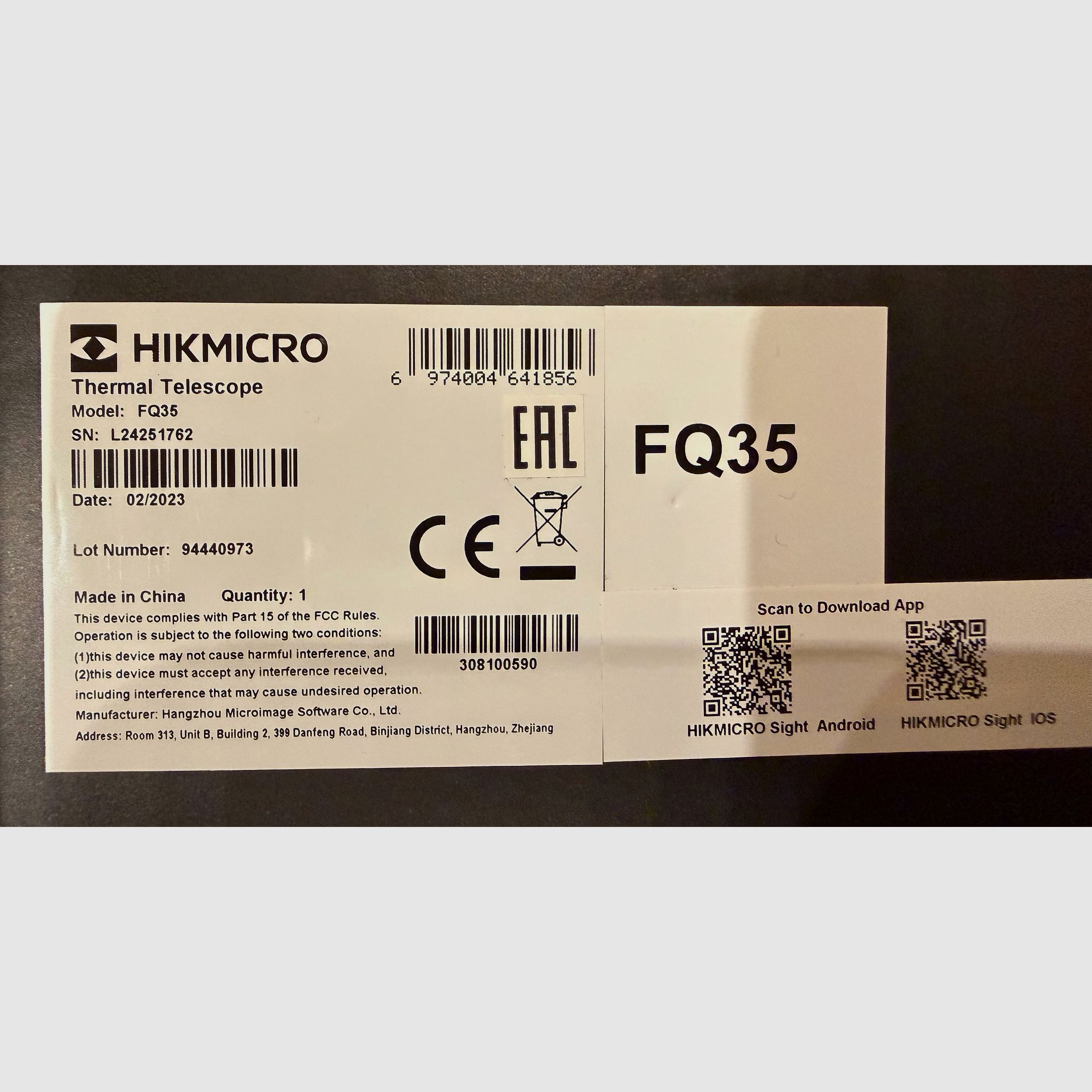 Wärmebild Handgerät Hikmicro Falcon FQ35