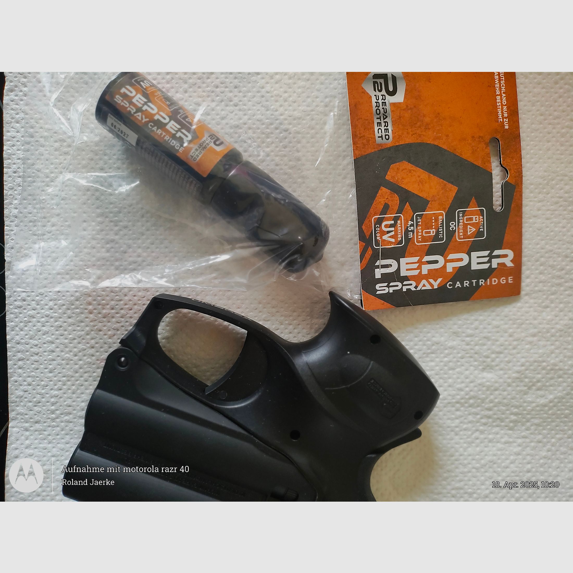 Tierabwehr Pistole, Pfefferspray mit Licht, Personal Guard System 2, neu, ovp, inkl.  Zweiter Pfefferkartusche 