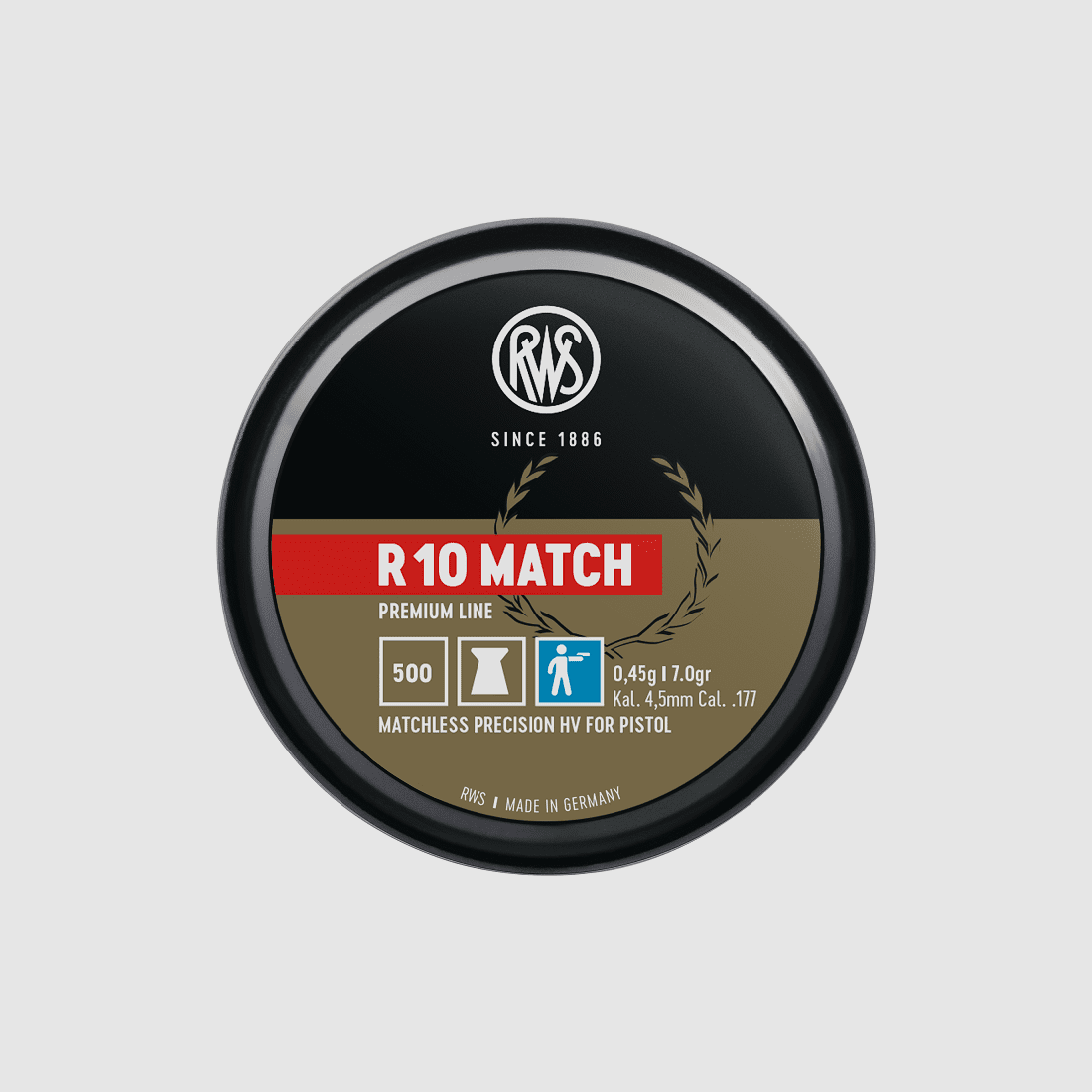 RWS Premium Line R10 Match HV Diabolo 4.5 mm Ø4.5 mm 0.45 g 500 pcs