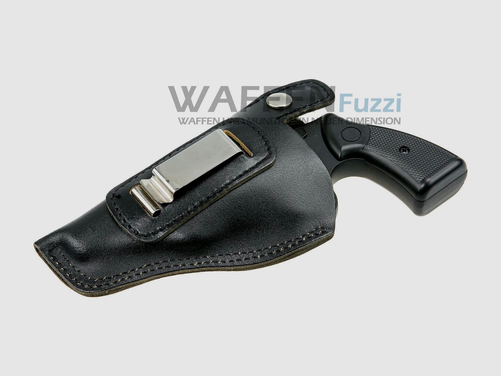 Schnellziehholster mit Clip für große Revolver bis 2,5 Zoll aus Vollrindleder