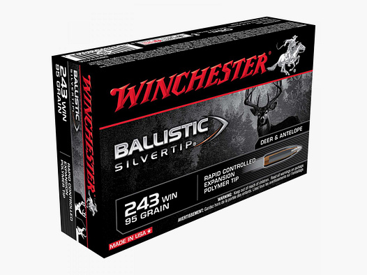 Winchester Ballistic Silvertip .243 Win. 95GR Rapid Controlled Expansion Polymer Tip 20 patronen