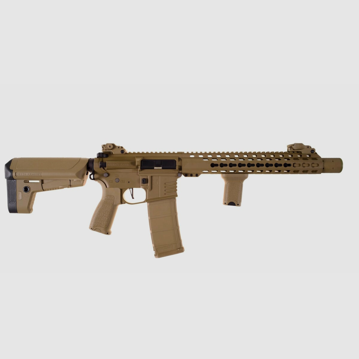 AR15 SilentOps DMR ALPHA Vollmetall Delta Armory Tan S-AEG Airsoft Gewehr Frei ab 18 Jahren