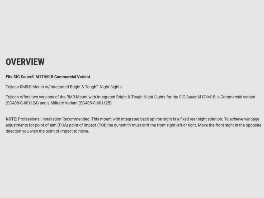 Trijicon Montage m/Visier B&T Groen SIG M17/18