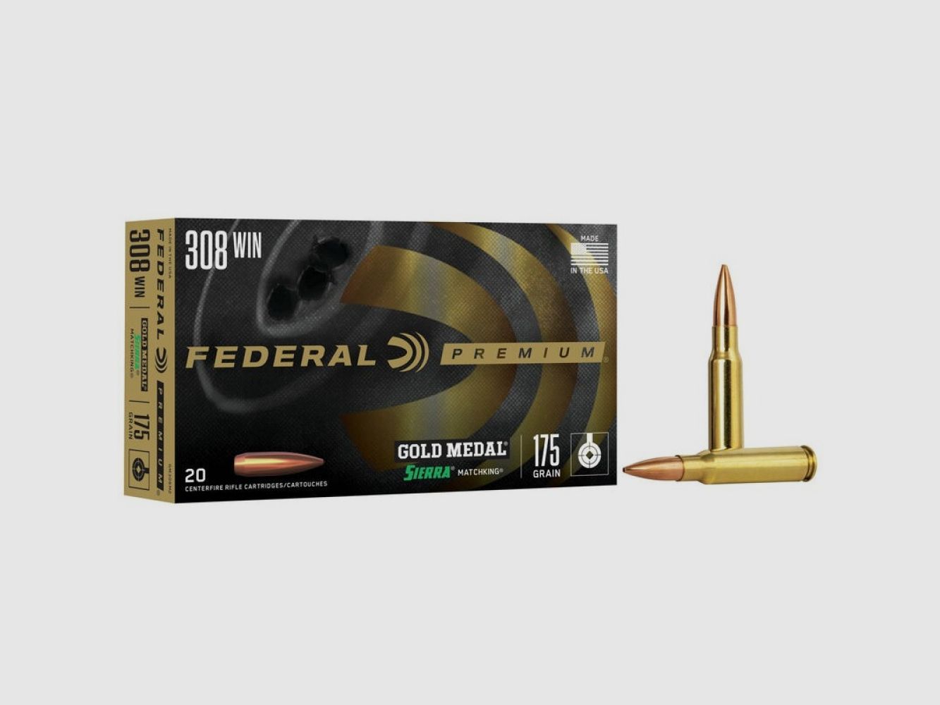 308 Winchester Federal Gold Medal Sierra MatchKing 175 gr BTHP VE20