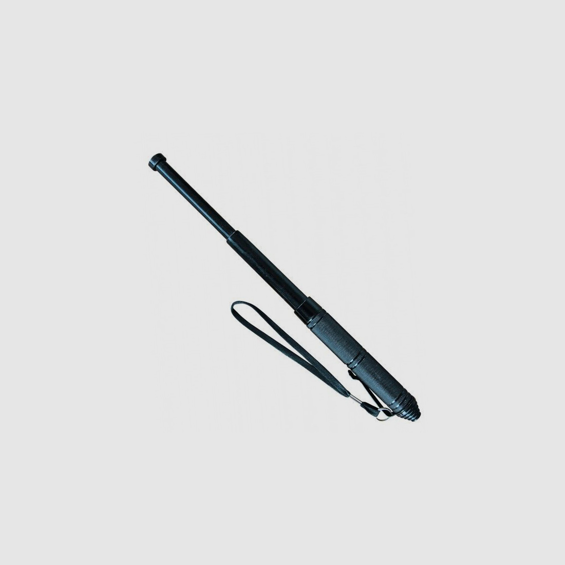 Mini Teleskopschlagstock 13" mit Gürtelclip und Schlaufe - Schwarz