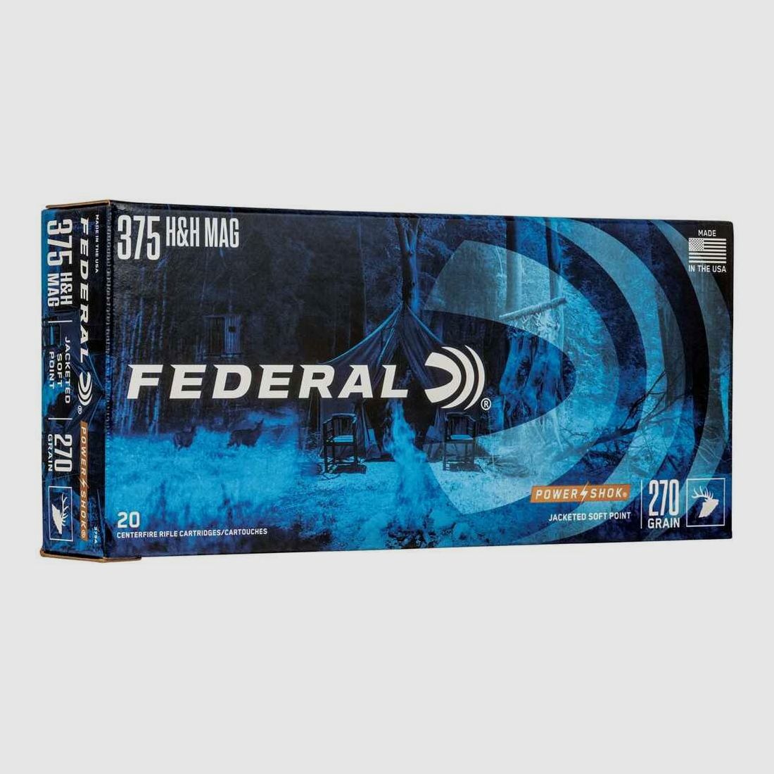 .375 H&H Magnum Tlm Hi-Shok 270 grs. Federal Ammunition