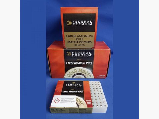 Federal Premium Large Magnum Rifle Match Primers NO. GM215M
