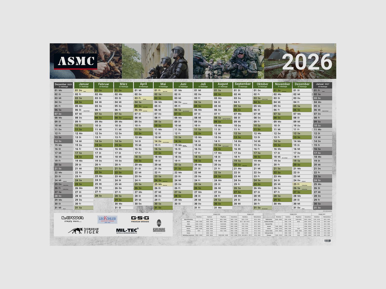 Calendario de pared A1 2026