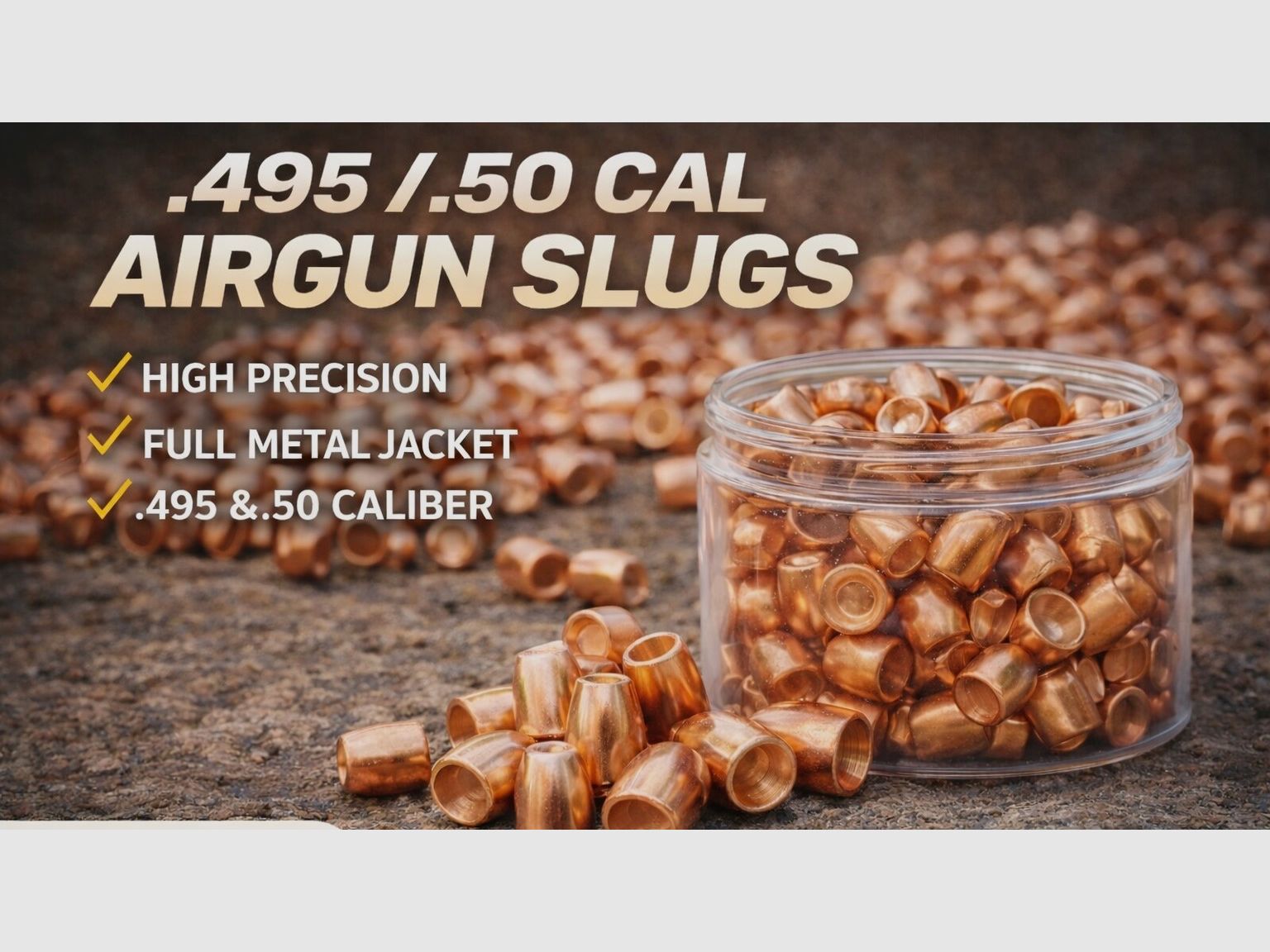 AEA Megalodon Challenger Slugs Kal. 495 / .50 PEŁNY METALOWY KAPTUR - VOLLMANTEL