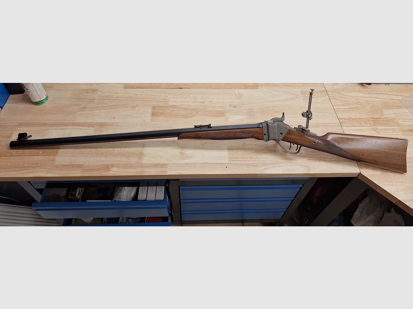 Sharps-geweer .45-120 Sharps met spindeldiopter