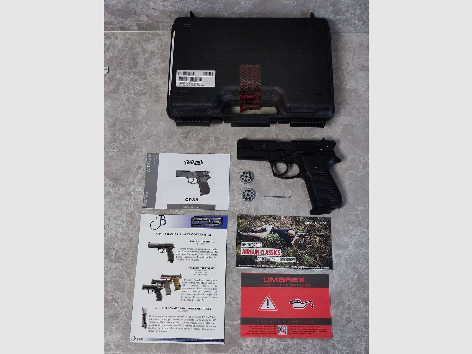 NEU Umarex Walther CP88 schwarz CAL4,5 CO2 Gas Pistole