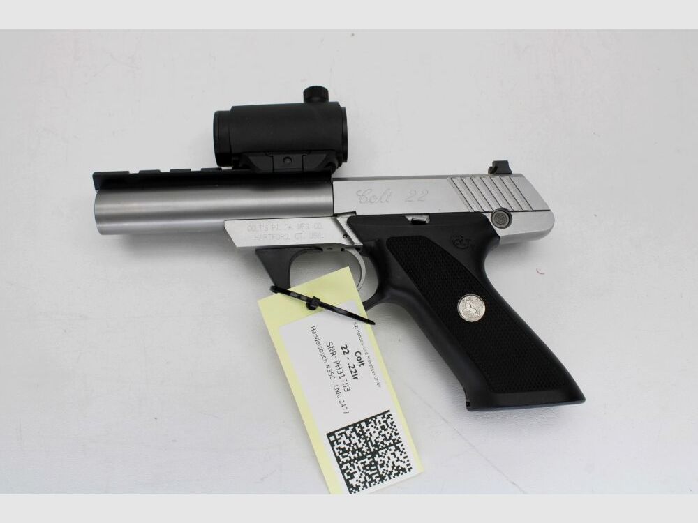 Pistole Colt 22 mit 2 Magazinen und Sight	 .22lr