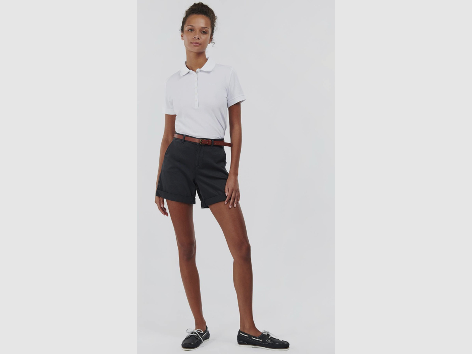 BARBOUR Portsdown Top Poloshirt Biały/ Srebrny Brzoza