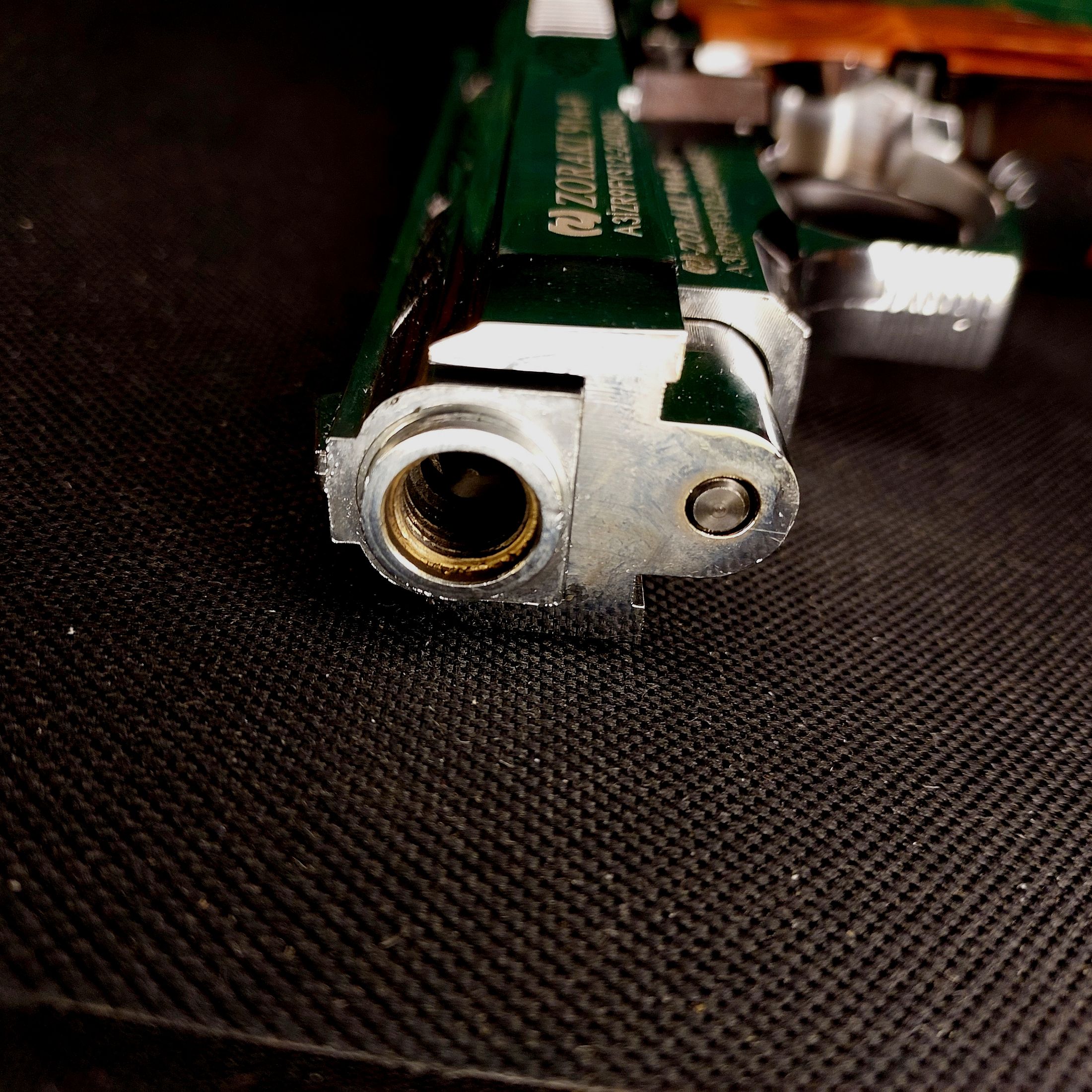 Zoraki 914-P blank firing pistol 9mm P.A.K. chrome engraved wood look (PTB 1070) - 914 as good as new!