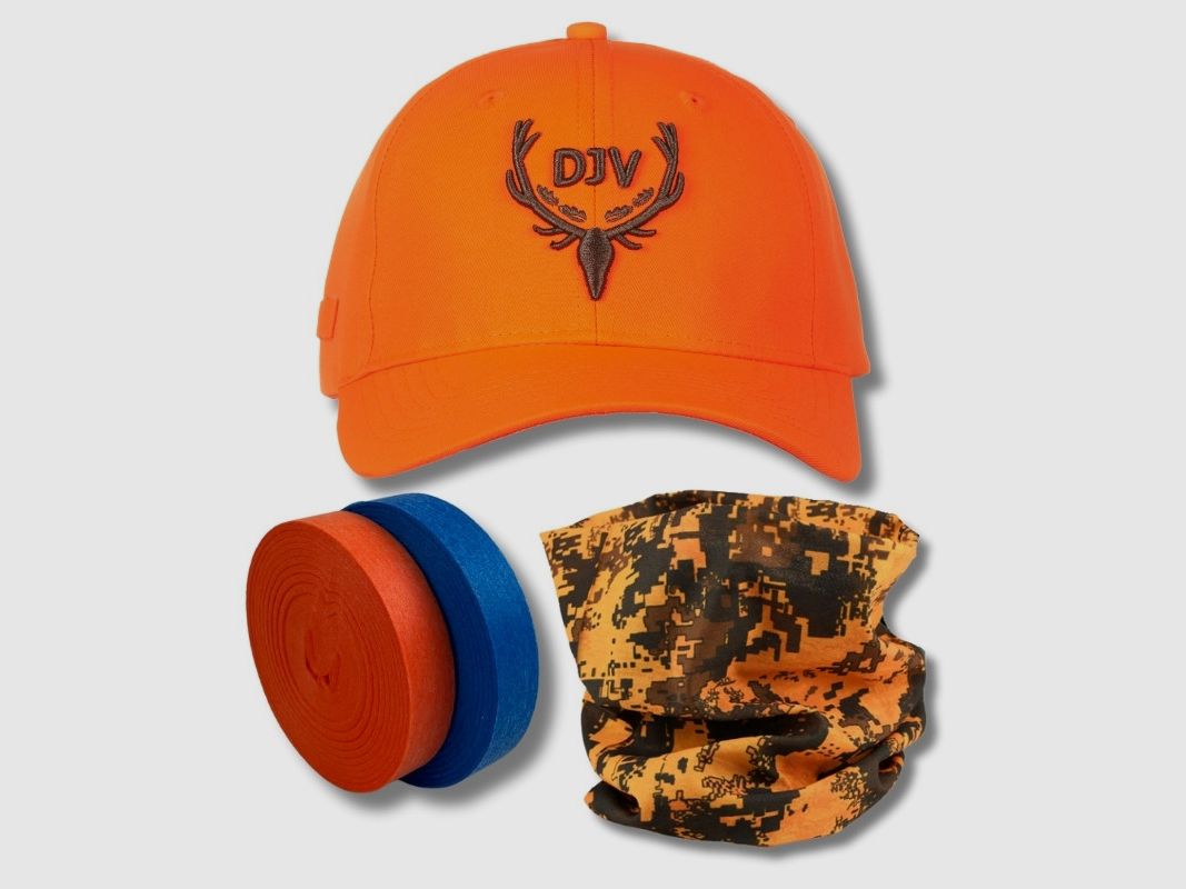 Set de chasse DJV 3 (casquette DJV, écharpe tubulaire, bandes de marquage)
