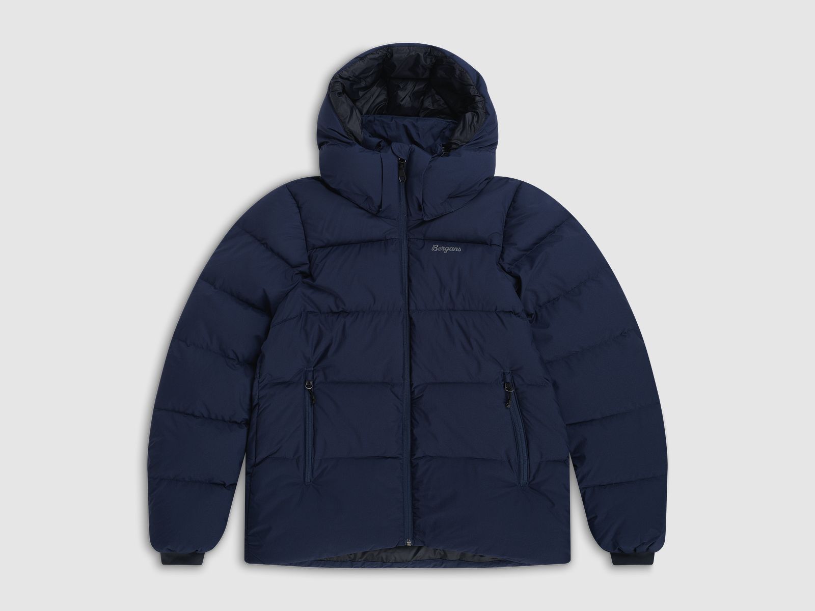 Bergans Lava Warm Down Jacket w/Hood Women Navy Blue/Solid Grey XL