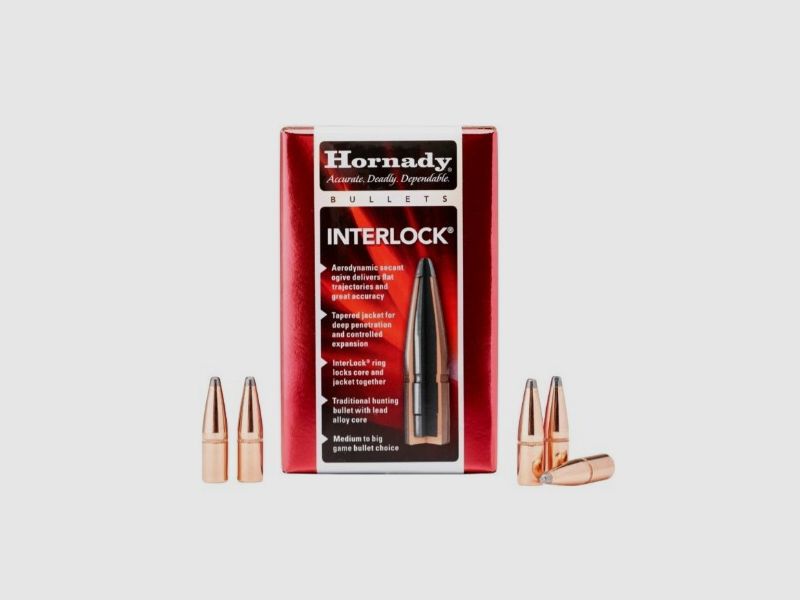 Hornady 8mm / .323 195 Grain SP Interlock Balas #3236 | 100 Piezas en Embalaje Individual