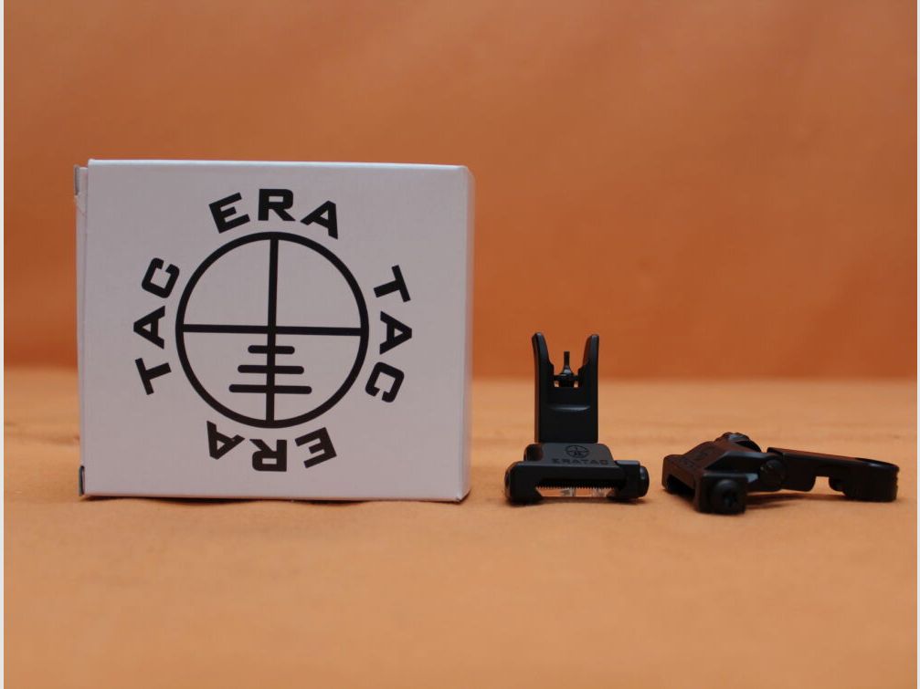 Recknagel Era-Tac Notvisierung (T0541-0355) 1,35mm Korn, Alu schwarz f. Picatinnyprofil, Klappkorn/Klappvisier