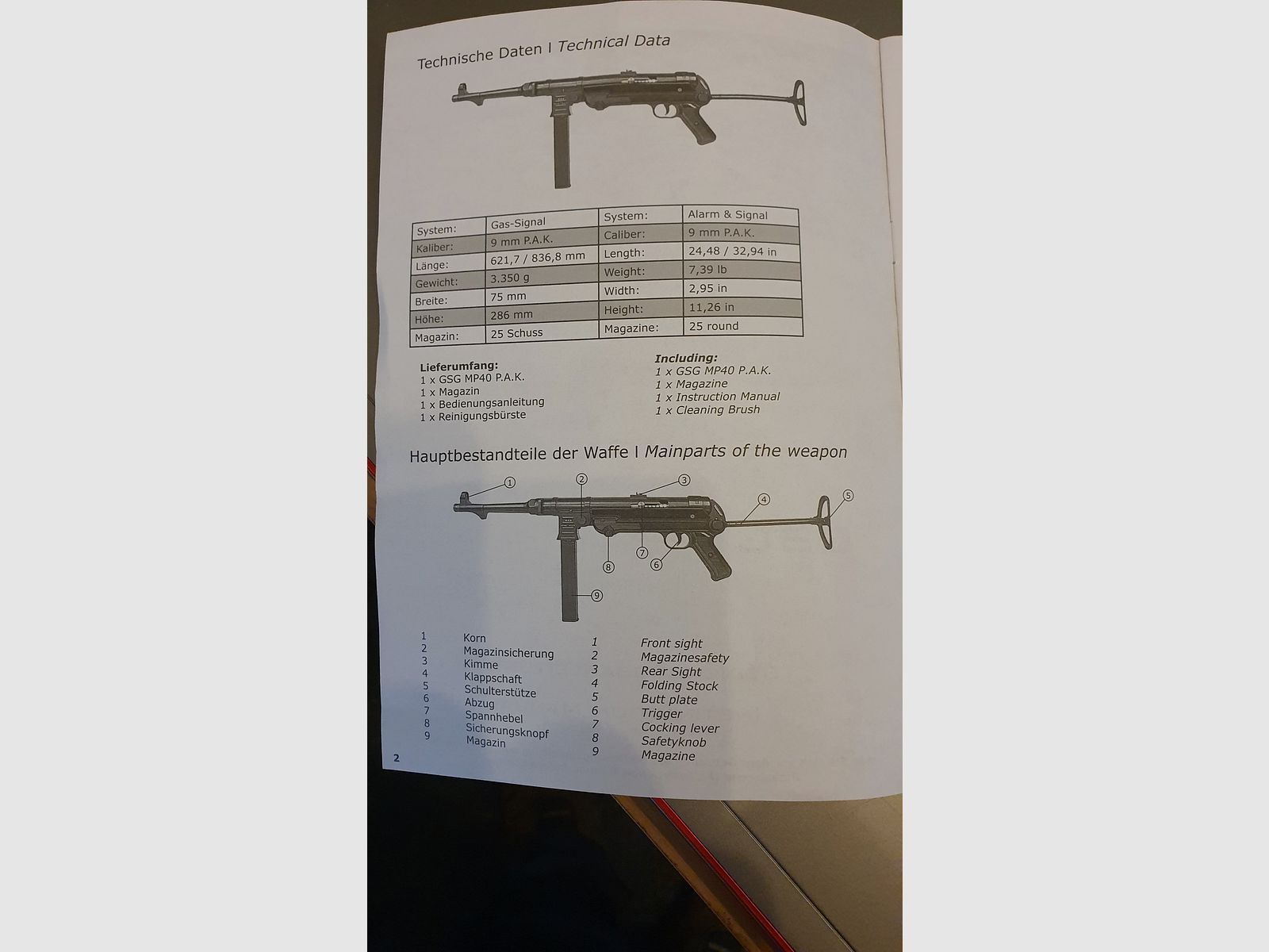 GSG MP 40 pistolet maszynowy PAK M40 9mm hukowy