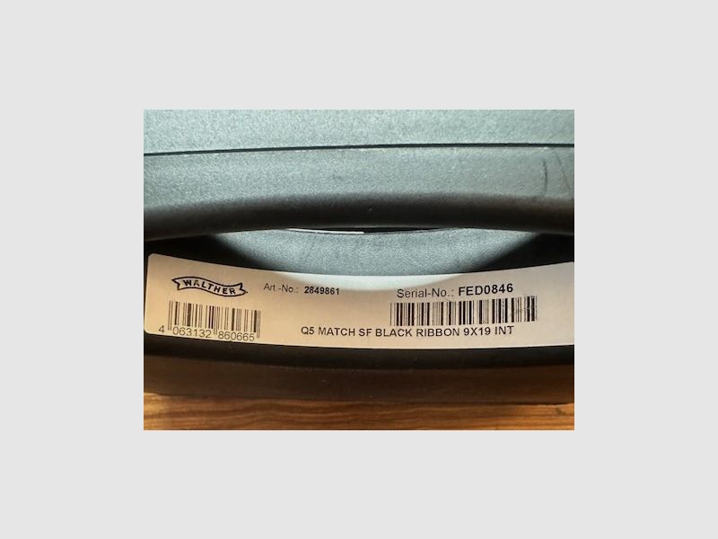 Walther Q5 SF Match Black Ribbon 9X19 INT OR 9mm Luger 