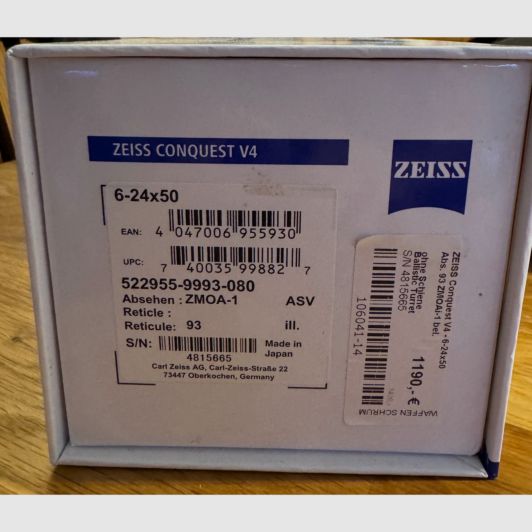 ZEISS Conquest V4 6-24x50 in sehr gutem Zustand! Kaum benutzt! 