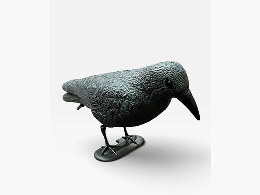 Crow stamp with closed wings