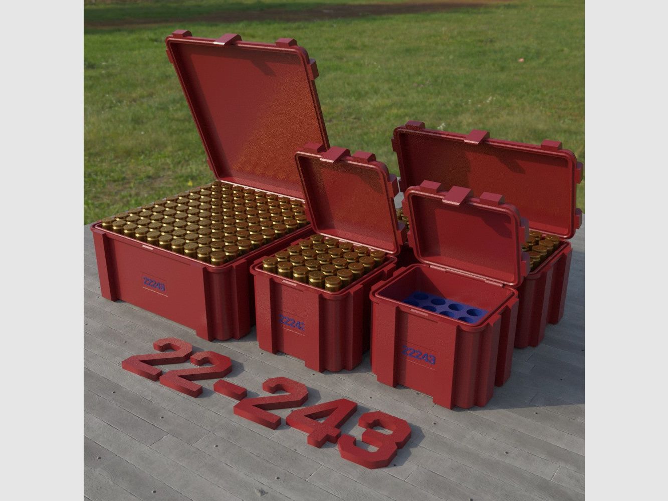 Filamelt Munitionsbox / Ammo Box .22-243 – Patronenbox ‘Klappdeckel’ – 20 / 25 / 50 / 100 Runden