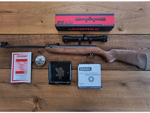 Weihrauch HW 30 S (inkl. Diabolos) + Zielfernrohr 4x32 + Kugelfangkasten (inkl. Zielscheiben)