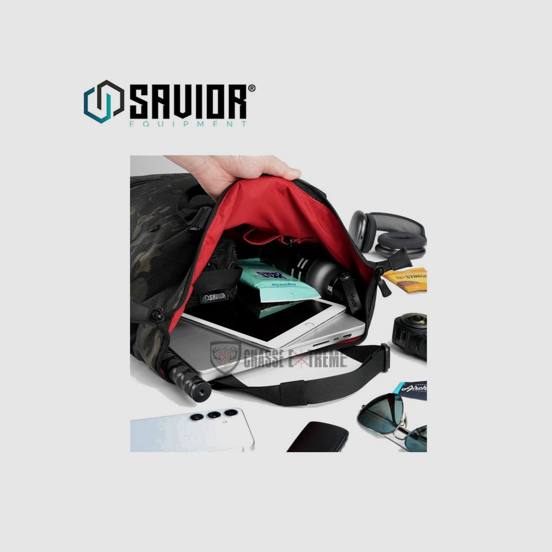 Rucksack SAVIOR Einfach Multicam Innen Rot, Bild 3 von 3