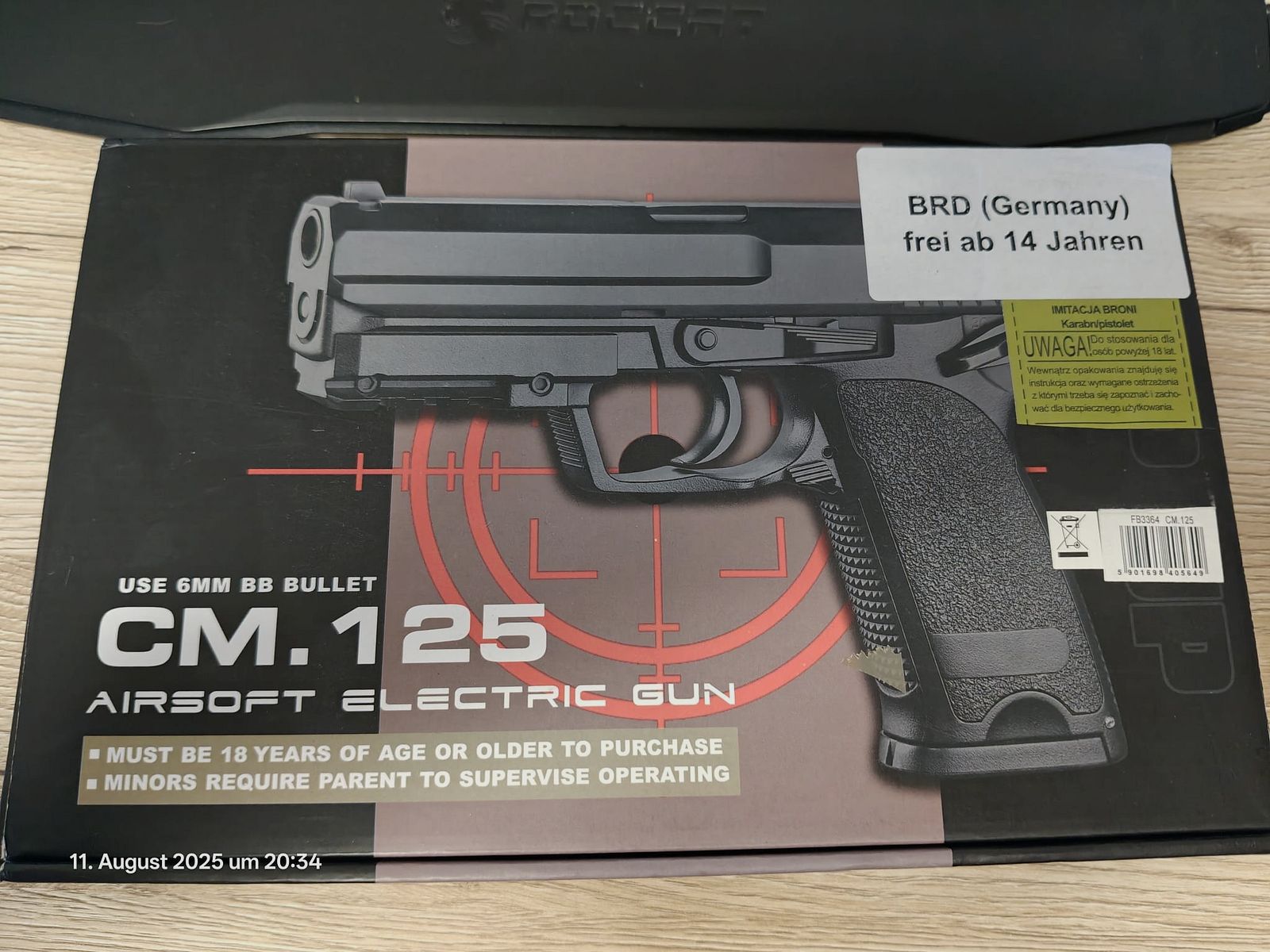 Pistola Airsoft AEP Cyma CM125, come nuova