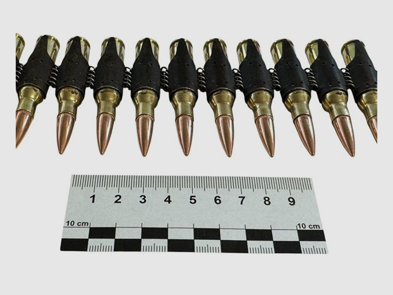 Decommissioning .308/7.62x51Win full metal jacket bullets, 50 pieces on military belt