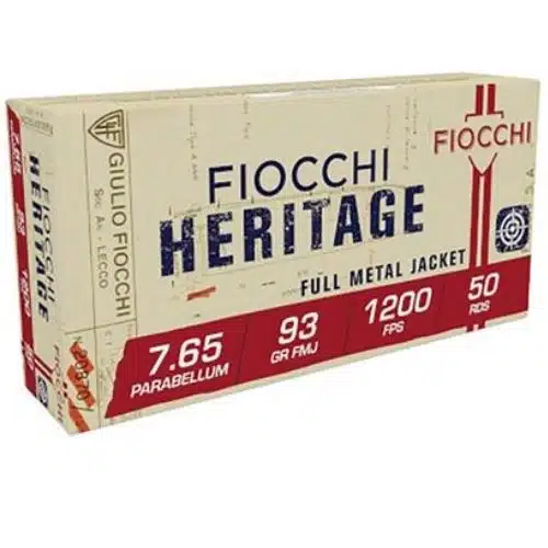 Cartridges Fiocchi Heritage FMJ 93 grains – 7.65 Parabellum