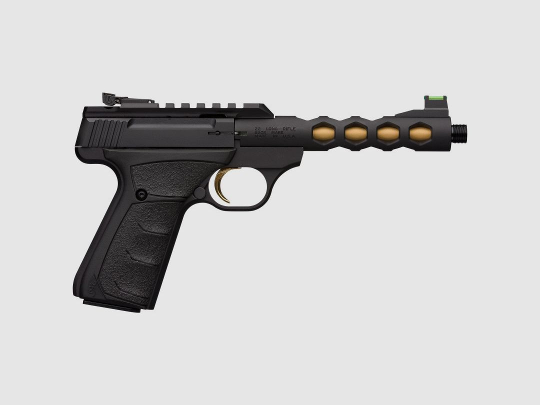 PISTOLE BROWNING BUCK MARK VISION BLACK GOLD HEX UFX KAL.22LR GEFILZT - KATEGORIE B, Bild 3 von 5