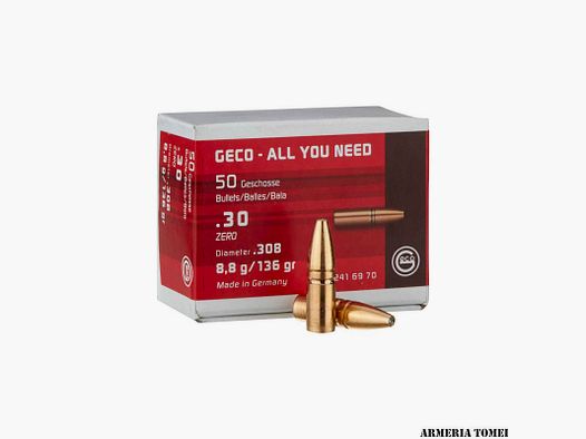 RELOADING BULLETS – GECO – .30 ZERO (.308) 8.8g/136gr (50pcs)