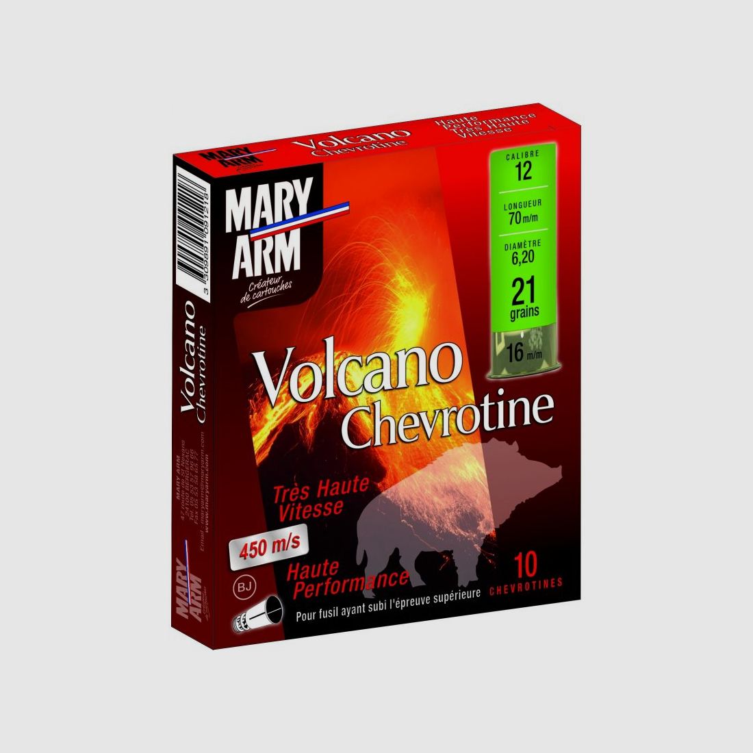 Jagdbüchse Mary Arm Volcano Schrotpatrone 21gr HP Kaliber 12